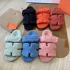 Designer Slippers HHS Tweede oom Wool Vrouw uit het kader van 2024 Herfst Winter Nieuwe Velcro Kelly Teddy Lamb Ckye