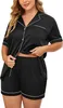 Pyjamas en soie pour femmes costume à la maison coeur brodé Pyjamas Pj ensemble Satin vêtements de nuit vêtements de nuit Pijama Verano Mujer 240306