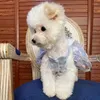 Abbigliamento per cani Abito per gatti fatto a mano Gonna floreale in pizzo per animali domestici Teddy Pomerania Piccoli vestiti Bichon Barboncino Abiti da sposa principessa Dropship