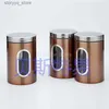 Food Jars Canisters Stainless Steel Tea Tank Coffee Sugar Storage Canisters Jars Pots Kitchen Food Container for Grains Nuts Cans Box Bottels L240308