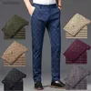 Ropa de calle de moda para hombres, pantalones delgados rectos de 7 colores, tendencia a cuadros negros 240308