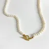 Retro Natural Baroque Fresh Water Pearl Necklace Freshwater Pearl Beads Elegant OT Buckle Choker Necklaces Jewelry