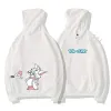 T-shirt kawaii kat tom en muis jerry hoodie kleding mannen vrouwen harajuku cartoon grafische print tops losse paar streetwear truien