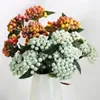 Decorative Flowers 35 Head Artificial Blueberry Berry Branch Bouquet Garland Accessories Blue Berries Stems Fake Plants For Home Decoration