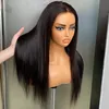 Malásia peruano indiano brasileiro natural preto sedoso em linha reta 13x4 peruca frontal sem cola 100% cru virgem remy cabelo humano