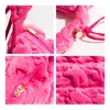 Mabula Candy Pink Faux Fur Sling Torba na ramię koreański Plush plisowany hobo torebka Y2K Bubble Design Damies torebka 240305