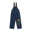 Jeans Baggy Denim Jumpsuit Women Star Patch Retro Distressed Y2K Street Straight Pants Female Flocking Wide Leg Overall Trousers New