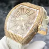 Swiss Watch Franck Muller Watches Automatic Frank V41 Series Mens 18K Rose Gold With Diamond Inlay och Starry Date 41x50mm mekanisk