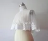 Wysokiej jakości folia ślubna wysokiej szyi z koronkową aplikacją Real PO White Ivory Wedding Kurtka ślubna Bolero Zakrycie przyciski jeden rozmiar 7200773