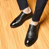 Casual Shoes Genuine Leather Male Comfortable Walking Shoe Men Handmade Vintage Crocodile Pattern Oxfords