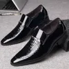 Casual Shoes Men Leather Patent Business Point Toe Platform Work Loafers i Plus Size Zapatos de Vestir Hombre