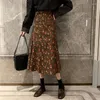 Skirts Midi Women Long High Waist All-Match A-Line Elegant Office Lady Leisure Autumn Winter Simple Basic Fashion Ins Faldas