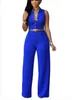 S2XL PUSSOLID CASUELL SEXIG SEMENNESS JUMPSUITS ankomst Kvinnor Summer Fashion Slim Elegant Long Rompers Kvinna XXL 240323