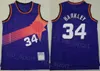 Maglia da basket vintage Karl Malone 32 Steve Nash 13 Charles Barkley 34 John Stockton 12 Retro viola nero bianco arancione ritorno al passato cucito logo della grande squadra