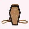 Shoulder Bags Women Coffin Satchel Purse Strap Adjustable Gothic Coin PU Leather Mobile Phone Bag Casual Halloween Candy