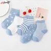 5PAIRS Baby Socks Born Baby Boy Socks 0-1-3-7y Kids Pure Cotton Animal Projekt Zwierzęta Skarbuchowe Skarpetki dla Dziewcząt 240226