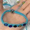 Pulsera de cadena de cuerda de seda tejida a mano Creatividad personalizada europea americana Arco iris Esmalte colorido Pareja diseñador de joyas para mujer pulsera con dijes