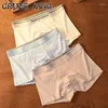 Sous-vêtements 3pcs / lot hommes sous-vêtements respirants culottes pour hommes shorts sexy coton boxeurs masculins solides boxers doux