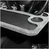 Interior Decorations New Crystal Portable Car Laptop Computer Desk Mount Stand Steering Wheel Goods Drink Tray Bling Accessories Inter Dhnlh