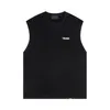 2024 Herrstoppar Summer Black Muscle Vests Bomull Underkläder ärmlös Topp Solid Vest O-Neck Gym Clothing