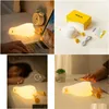 Inne wystrój domu Duck Nightlights LED Nocne lekkie kaczątko naładka lampa USB kreskówka sile dzieci dzieciak sypialnia obciążenie dhs8