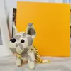 Cartas de designer de marca Cartoon Animal Animal pequeno cão criativo Acessórios da cadeia de chave