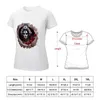 Polos pour femmes femme peinte avec le visage de la mort T-shirt graphique surdimensionné grande taille hauts t-shirts pour femmes