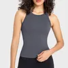 L-343 Gilet de yoga pour femmes, conception à dos croisé amincissant, haute élasticité, sensation nue, haut de sport sportif, débardeur de yoga pour femmes LU-MELUCK