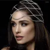 Hair Clips Women Mesh Headpiece Accessory Wedding For Head Chain Luxury Hollow Rhi Drop