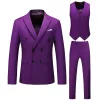 Suits S6XL (Jacket+Pants+vest) Men Suits Double Breasted 2023 Latest Design Double breasted Groom Wedding Tuxedos Best Costume Homme