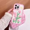 3D Cartoon Cute Tulip -fodral för iPhone 14 15 Promax Plus 13 Pro Max 12 11 Lämplig iPhone15 Soft Silicon Laped Cover 1 st