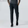 Men's Pants LL-Mens Pants Men Running Sport Trousers Adult Gym Exercise Fitness Wear Fast Dry Elastic Drawstring Pant 240308