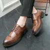 Chaussures décontractées pour hommes, robe d'affaires à lacets, mode masculine Oxfords, affaires italiennes formelles, costumes en cuir pour fête de mariage