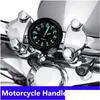 Carro Outros Auto Eletrônicos Nova Motocicleta Bicicleta Relógio Cromo À Prova D 'Água Motorhandlebar Mount Quartz Watch Alumínio Luminoso Motoraccess Dhdyh