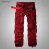 Men's Mixcubic 2017 Korean Style Washing Wine Red Cotton Ovanolers Loose Multi-Pocket Cargo Men28-40 240308