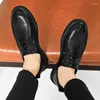 Повседневная обувь Мужские оксфорды на шнуровке Модные монки с ремешком Офисная уличная обувь для взрослых Дизайнер для мужчин Кожаные черные оксфорды Мужские