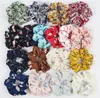 18 Colors Floral Print Solid Fashion Design Women Hair Tie Accesorios Scrunchie Ponytail Hair Holder Rope scrunchy basic Hair band1251469