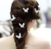 Shinning Butterfly Hair Clips Mini Rhinestone Pearl Hair Accessories Bridal Jewelry Women Party Supplies Smyckedekoration 10pcs2898345