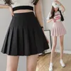 Letnia spódnice wysokiej talii seksowne mini spódnice vintage plisowana spódnica Koreańska spódniczka tenisowa krótka biała czarna 240304