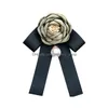 Pins Brooches Designer Retro Rose Pearl Flower Black Bow Tie Blouse Collar Pin Clothing Boutonniere 6 Colors Fashion Accessories Wo Dh0Bs