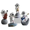 Konst och hantverk Creative Harts Music Astronaut Home Decor Figurines Nordic Miniature Statyes Spaceman SCPTURES DECORATIONS ACCEMENTORS DHP5U