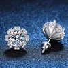 Geslaagd voor diamanttest Dames Oorbellen Sieraden Allergischvrij 925 Sterling Zilver 1CT Moissanite Studs Oorbellen Leuk cadeau voor meisjes Vrouwen