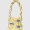 Borsa piccola di design Woven Fried Dough Twists Borsa sotto braccio portatile da donna Plaid Primavera Estate Nuova borsa a tracolla di grande capacità Bowknot 240131