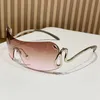 23 new frameless integrated fashionable sunglasses millennium y2k internet famous male snake head