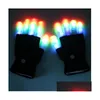 Gants LED 7 modèles Gants éclairés LED réglables Toy Party Bar Ktv Concert Rave Props Colorf Magic Glove Novely Up Knit Drop Delivery Dhycd