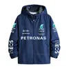 Sudaderas con capucha para hombre 2024 F1 Petronas Sudadera con capucha estampada Fórmula 1 Fans de coches Equipo de carreras Ropa Chaqueta A prueba de viento Negro Azul