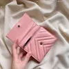 Designer-Short Wallets Casual Purses Embossing Heart Leather Wallet with Box Womens Luxury Pink Wallets Card Holder Purse Bag216R