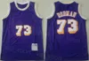 Retro Johnson Basketball Jersey Vintage Jerry West 44 Dennis Rodman 73 Wilt Chamberlain 13 LeBron James 23 All Stitched For Sport Fans Throwback Top Quality