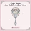 Flower Knows Swan Ballet Series Hand Holding Mirror 3 Typer Utsökta Relief Makeup Tools Pink Blue White 240228