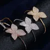 Charm Bracelets UILZ Brincos Zirconia Accessories Adjustable Bracelet Unique Design Big Flower Shaped Cz Pave Setting For Women